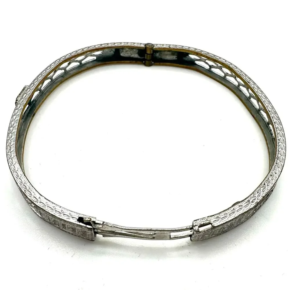 Troob and Degnan antique Art Deco blue Czech glass child’s baby bangle bracelet